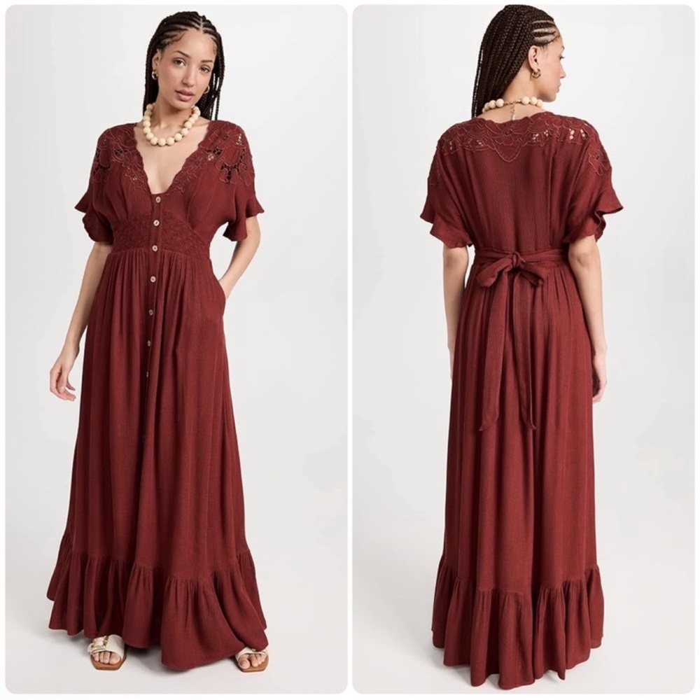 Free People Burgundy Maxi Dress
